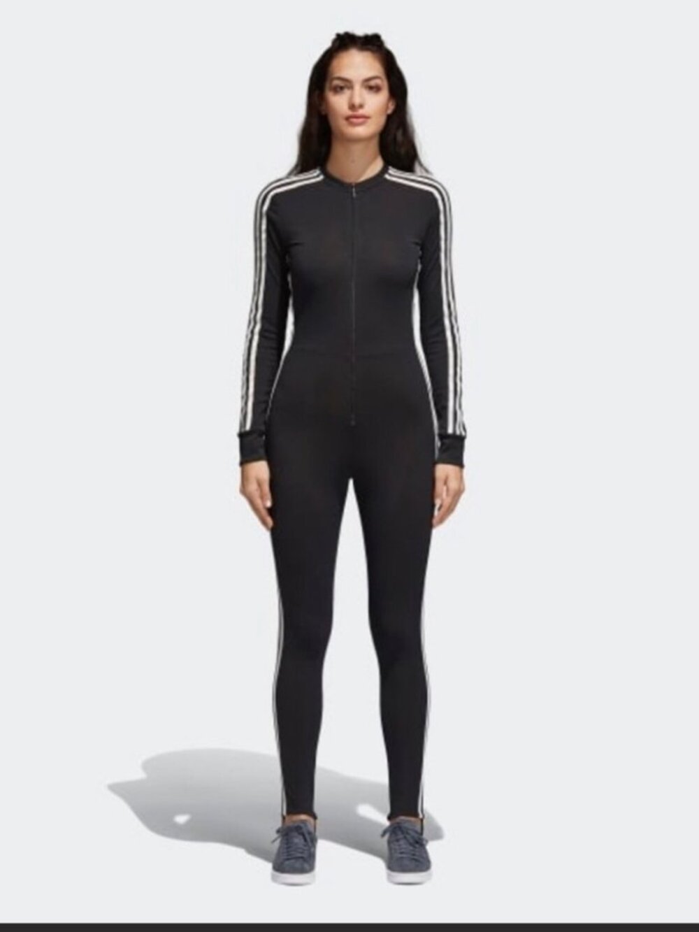 RARE Adidas stage SUIT jumpsuit BLACK DESIGNER GUC L